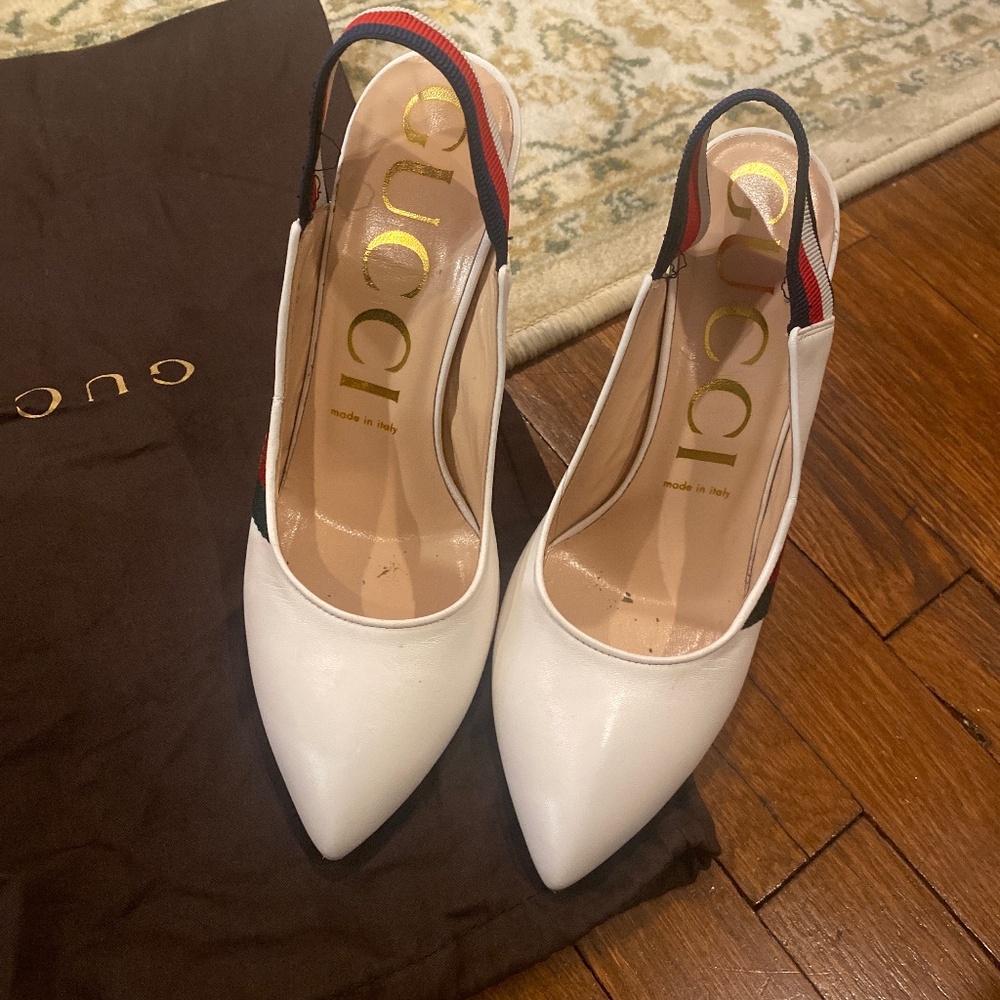 GUCCI LEATHER SLINGBACK SHOES